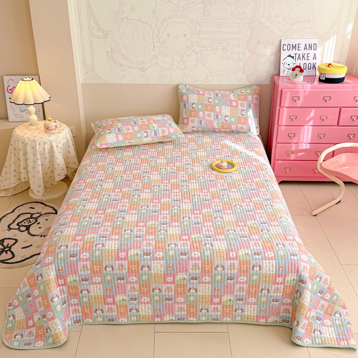 91家纺网 家纺一手货源 找家纺 （总）妮可 2025新款跑量款全棉双层纱绒四季可用床盖系列