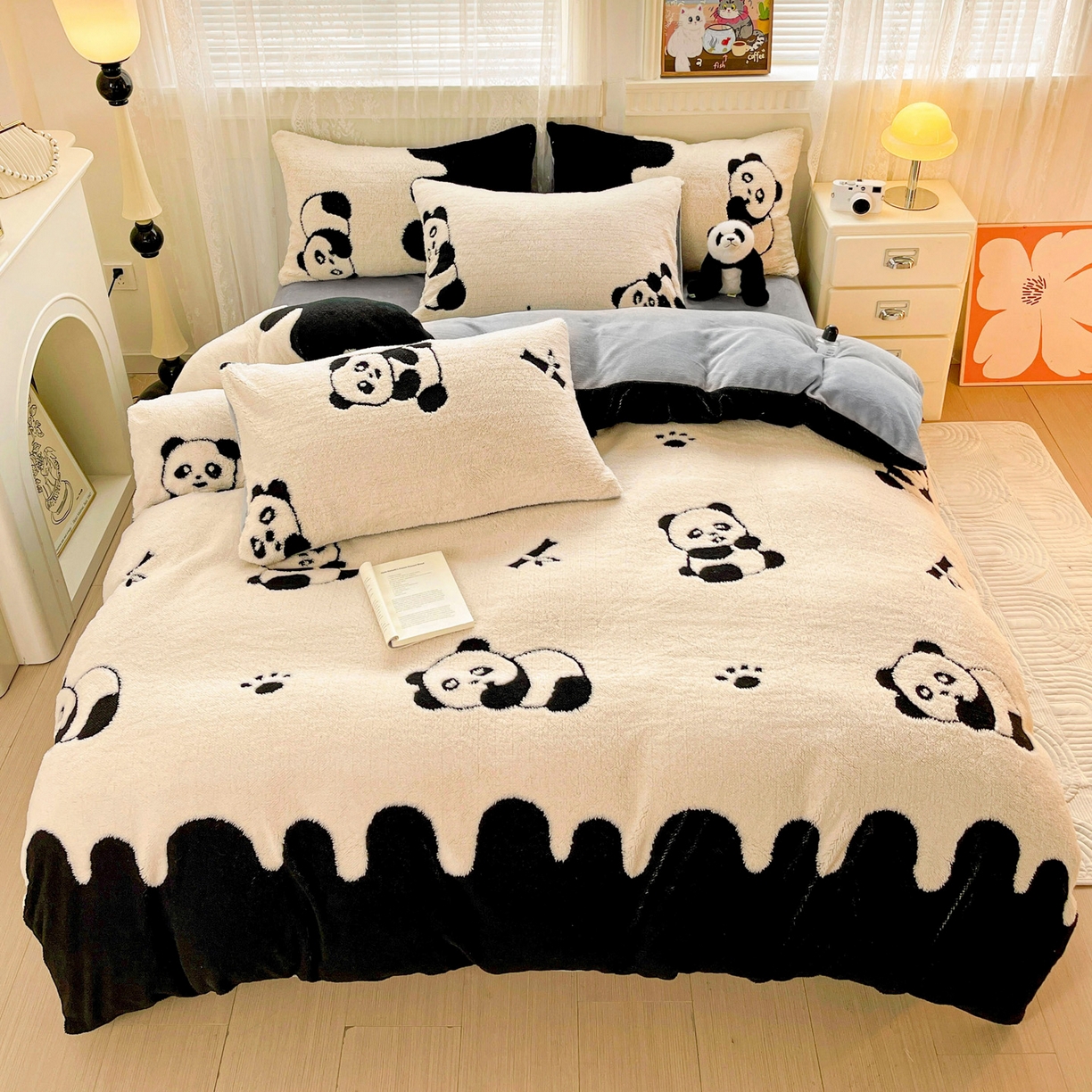 91家纺网 家纺一手货源 找家纺 （总）梦之岛 2025新款高克重阳离子大提花印花牛奶绒四件套