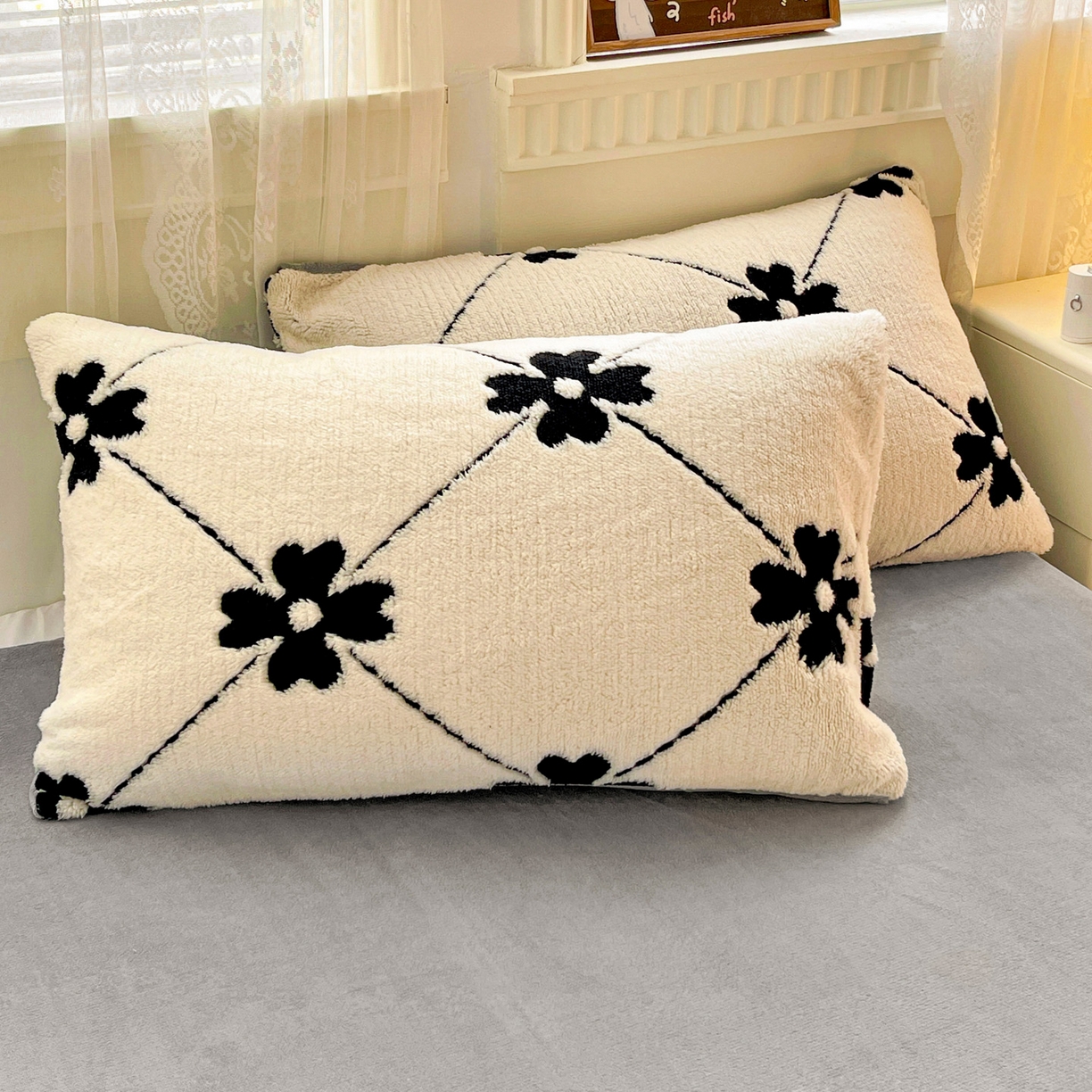 91家纺网 家纺一手货源 找家纺 梦之岛 2025新款高克重阳离子大提花印花牛奶绒四件套 四叶草