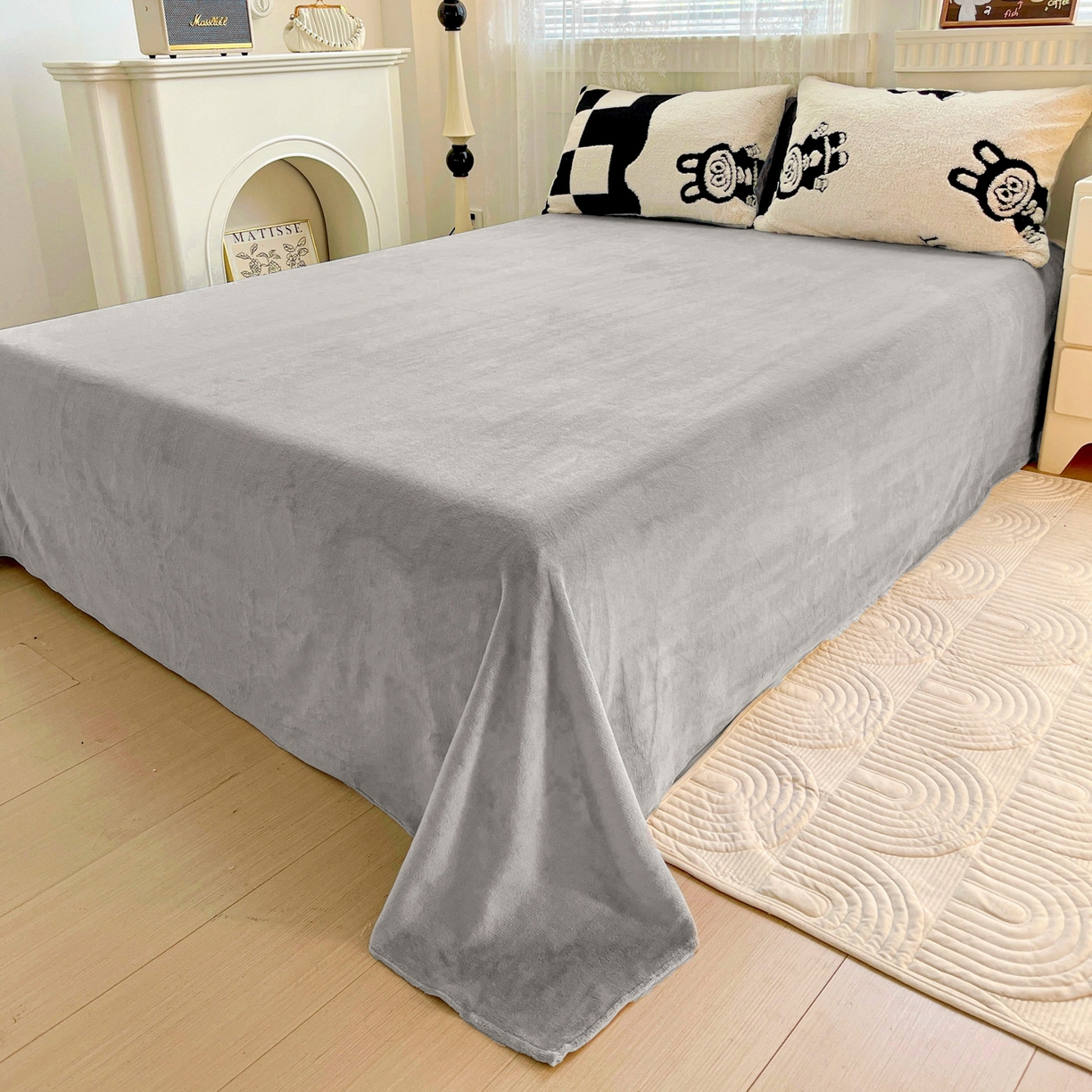 91家纺网 家纺一手货源 找家纺 梦之岛 2025新款高克重阳离子大提花印花牛奶绒四件套 la布布