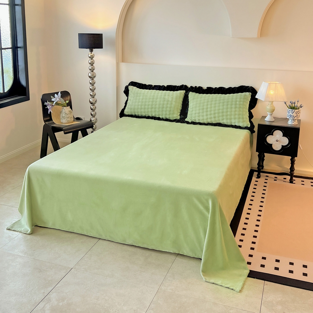 91家纺网 家纺一手货源 找家纺 （总）梦之岛 2025新款韩版兔毛绒小泡泡牛奶绒四件套