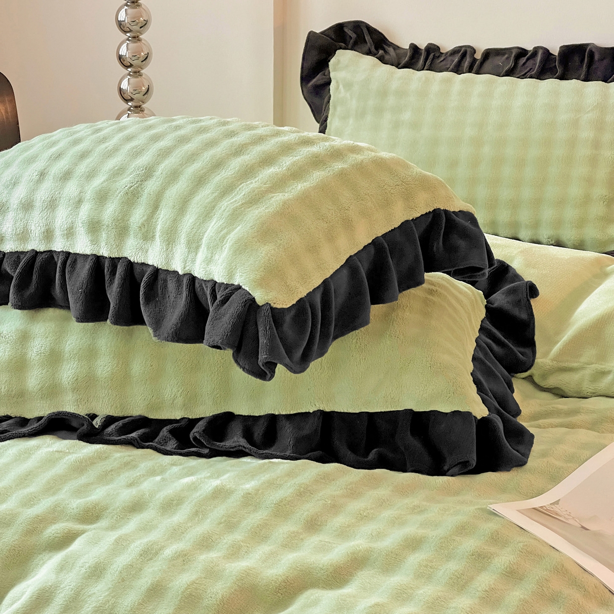 91家纺网 家纺一手货源 找家纺 （总）梦之岛 2025新款韩版兔毛绒小泡泡牛奶绒四件套