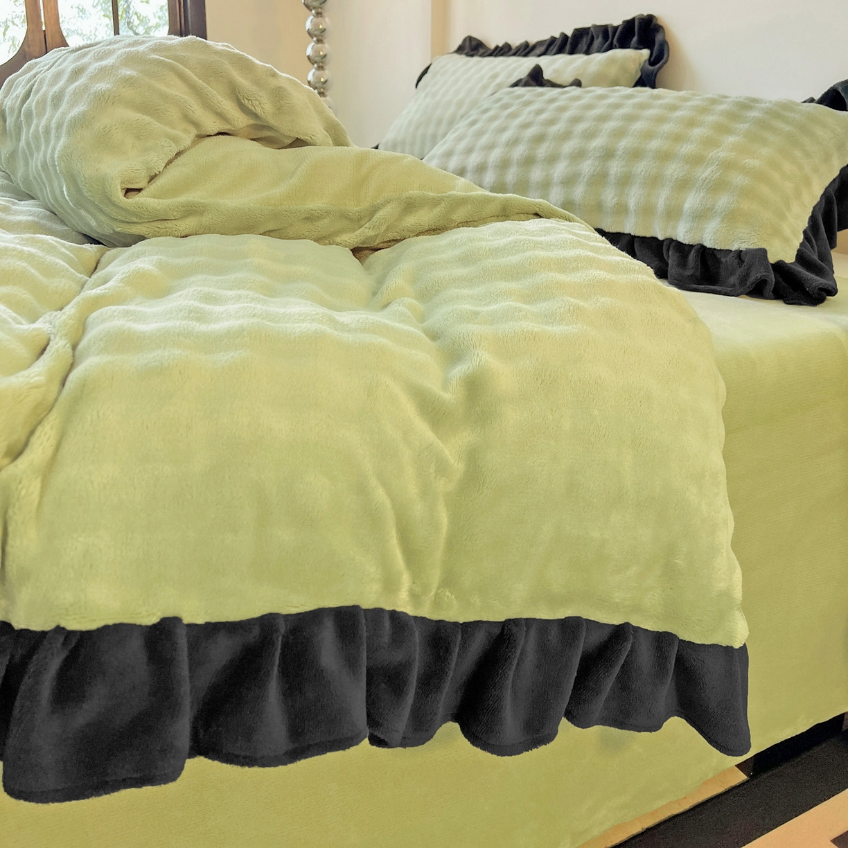 91家纺网 家纺一手货源 找家纺 （总）梦之岛 2025新款韩版兔毛绒小泡泡牛奶绒四件套