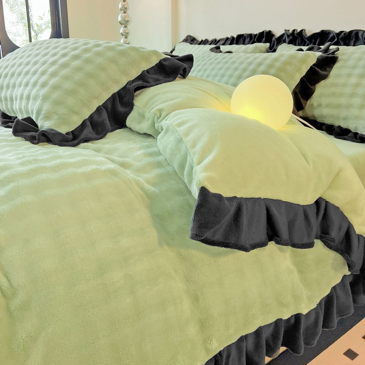 91家纺网 家纺一手货源 找家纺 （总）梦之岛 2025新款韩版兔毛绒小泡泡牛奶绒四件套