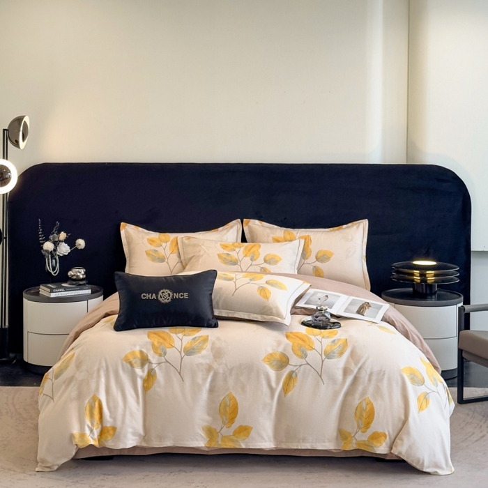 雲归梦 2025新款全棉火山磨毛精梳棉生态磨毛纯棉四件套 静初黄