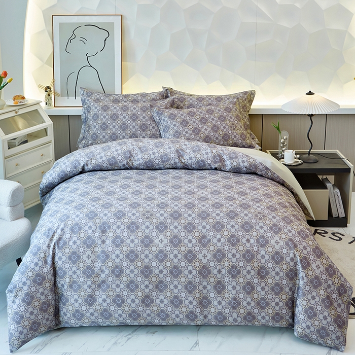 雲归梦 2025新款全棉火山磨毛精梳棉生态磨毛纯棉四件套 利奥 灰