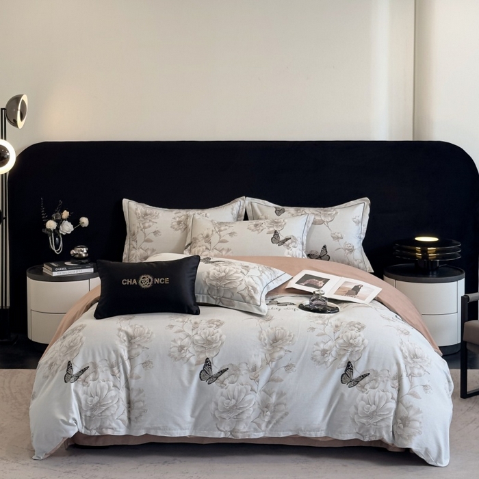 雲归梦 2025新款全棉火山磨毛精梳棉生态磨毛纯棉四件套 墨雨人间