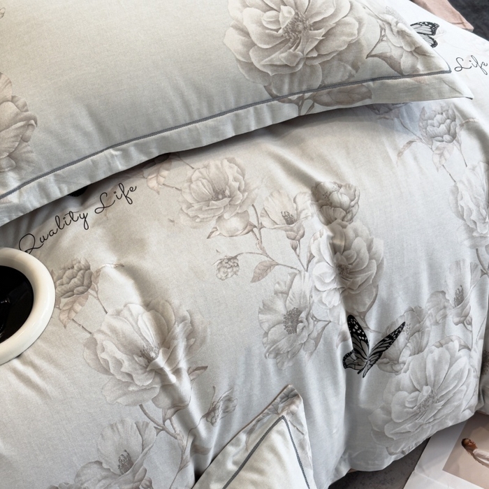 91家纺网 家纺一手货源 找家纺 雲归梦 2025新款全棉火山磨毛精梳棉生态磨毛纯棉四件套 墨雨人间