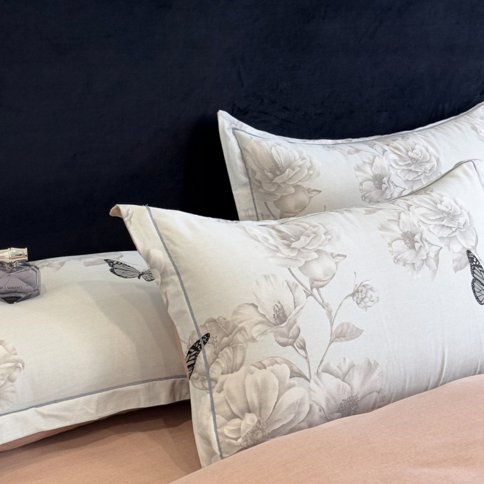 91家纺网 家纺一手货源 找家纺 雲归梦 2025新款全棉火山磨毛精梳棉生态磨毛纯棉四件套 墨雨人间