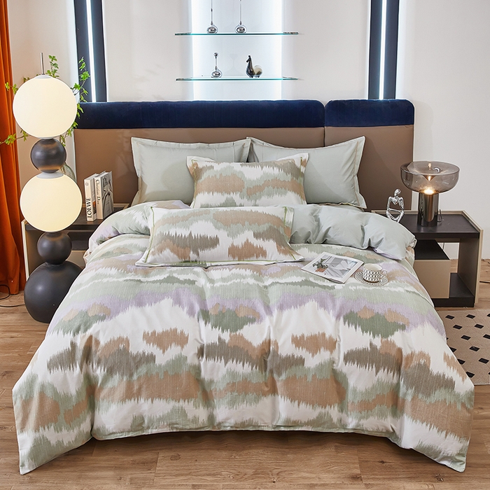 雲归梦 2025新款全棉火山磨毛精梳棉生态磨毛纯棉四件套 欧雅 绿