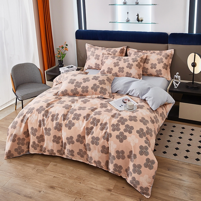 91家纺网 家纺一手货源 找家纺 雲归梦 2025新款全棉火山磨毛精梳棉生态磨毛纯棉四件套 飘颖