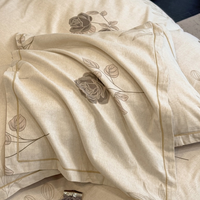 91家纺网 家纺一手货源 找家纺 雲归梦 2025新款全棉火山磨毛精梳棉生态磨毛纯棉四件套 倩影棕