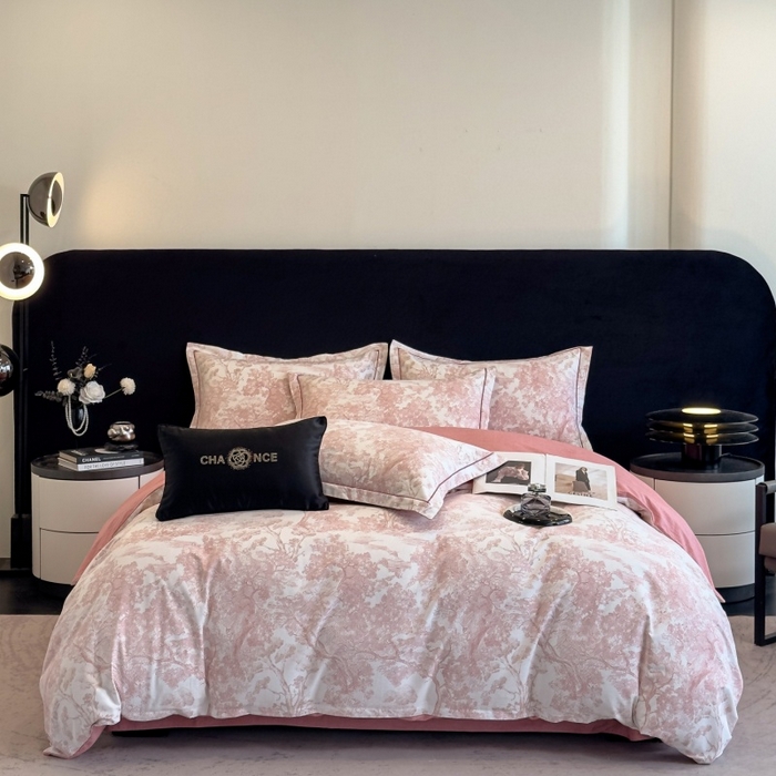 雲归梦 2025新款全棉火山磨毛精梳棉生态磨毛纯棉四件套 沁语繁花粉