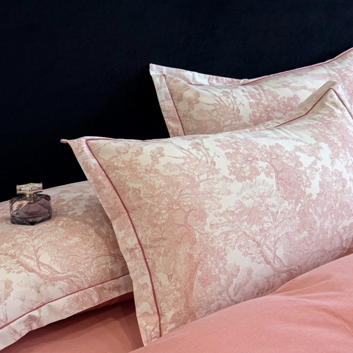 91家纺网 家纺一手货源 找家纺 雲归梦 2025新款全棉火山磨毛精梳棉生态磨毛纯棉四件套 沁语繁花粉