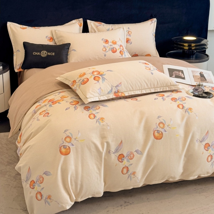 91家纺网 家纺一手货源 找家纺 雲归梦 2025新款全棉火山磨毛精梳棉生态磨毛纯棉四件套 事事如意