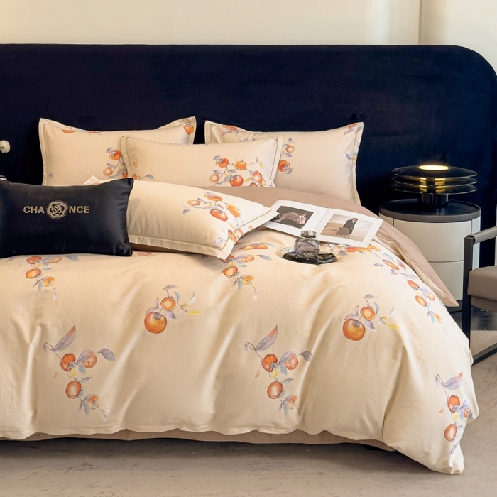 91家纺网 家纺一手货源 找家纺 雲归梦 2025新款全棉火山磨毛精梳棉生态磨毛纯棉四件套 事事如意