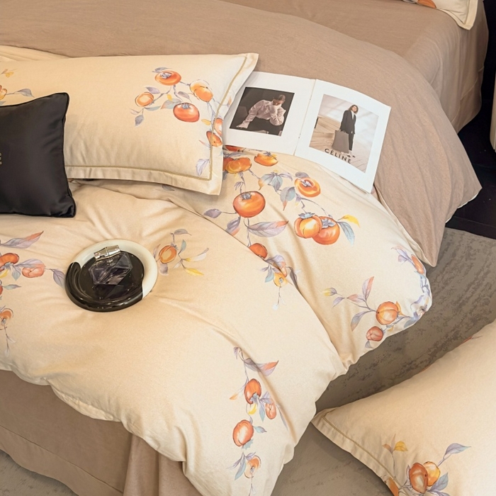 91家纺网 家纺一手货源 找家纺 雲归梦 2025新款全棉火山磨毛精梳棉生态磨毛纯棉四件套 事事如意