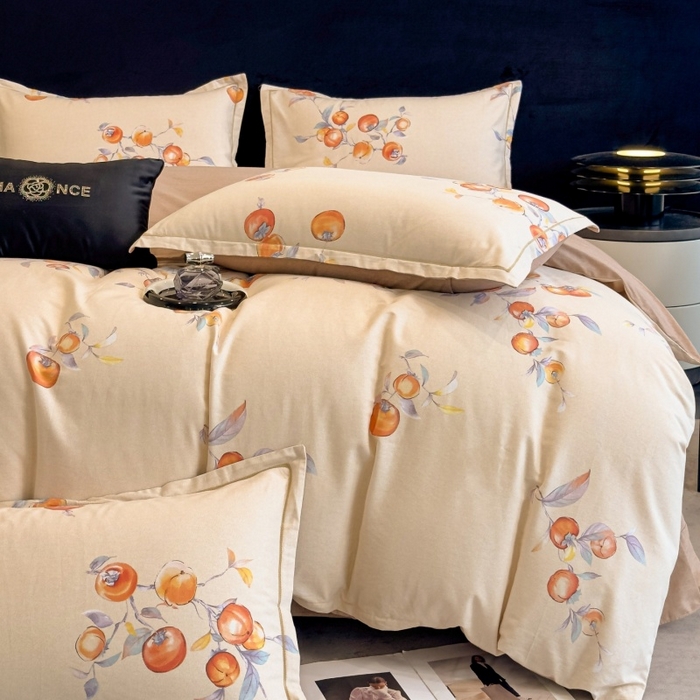 91家纺网 家纺一手货源 找家纺 雲归梦 2025新款全棉火山磨毛精梳棉生态磨毛纯棉四件套 事事如意