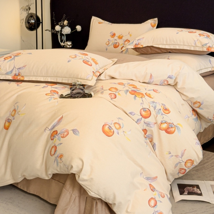 91家纺网 家纺一手货源 找家纺 雲归梦 2025新款全棉火山磨毛精梳棉生态磨毛纯棉四件套 事事如意