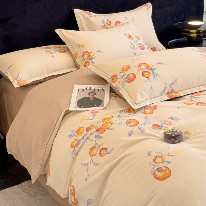 91家纺网 家纺一手货源 找家纺 雲归梦 2025新款全棉火山磨毛精梳棉生态磨毛纯棉四件套 事事如意