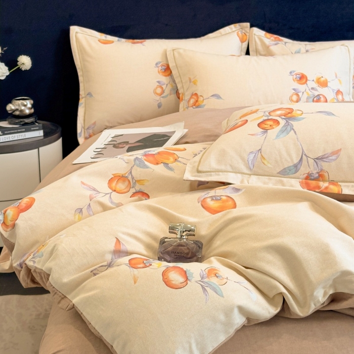 91家纺网 家纺一手货源 找家纺 雲归梦 2025新款全棉火山磨毛精梳棉生态磨毛纯棉四件套 事事如意