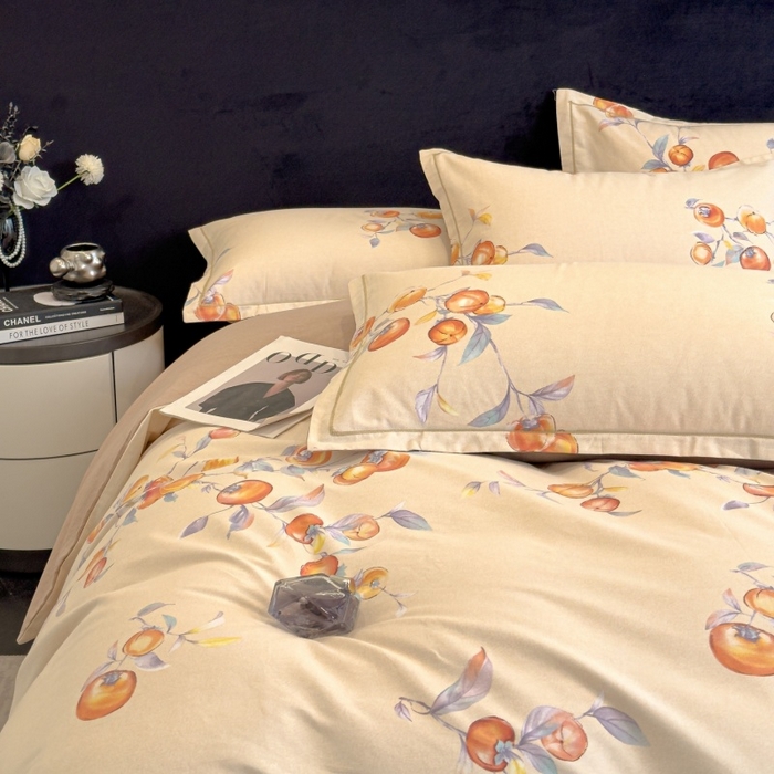 91家纺网 家纺一手货源 找家纺 雲归梦 2025新款全棉火山磨毛精梳棉生态磨毛纯棉四件套 事事如意