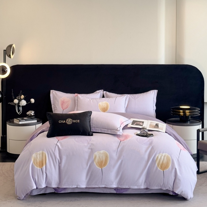 雲归梦 2025新款全棉火山磨毛精梳棉生态磨毛纯棉四件套 知画紫