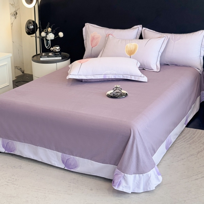 91家纺网 家纺一手货源 找家纺 雲归梦 2025新款全棉火山磨毛精梳棉生态磨毛纯棉四件套 知画紫