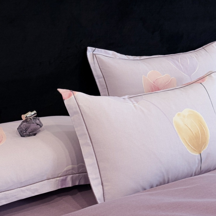 91家纺网 家纺一手货源 找家纺 雲归梦 2025新款全棉火山磨毛精梳棉生态磨毛纯棉四件套 知画紫