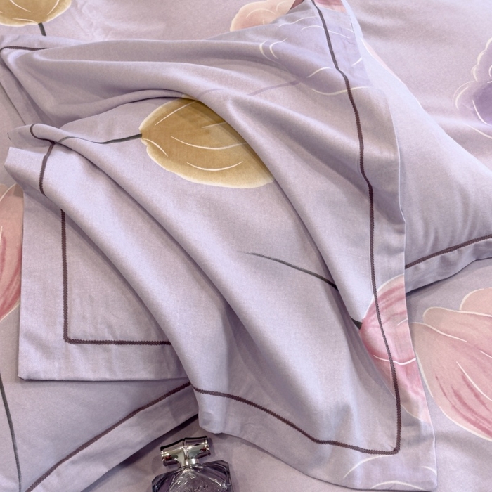 91家纺网 家纺一手货源 找家纺 雲归梦 2025新款全棉火山磨毛精梳棉生态磨毛纯棉四件套 知画紫