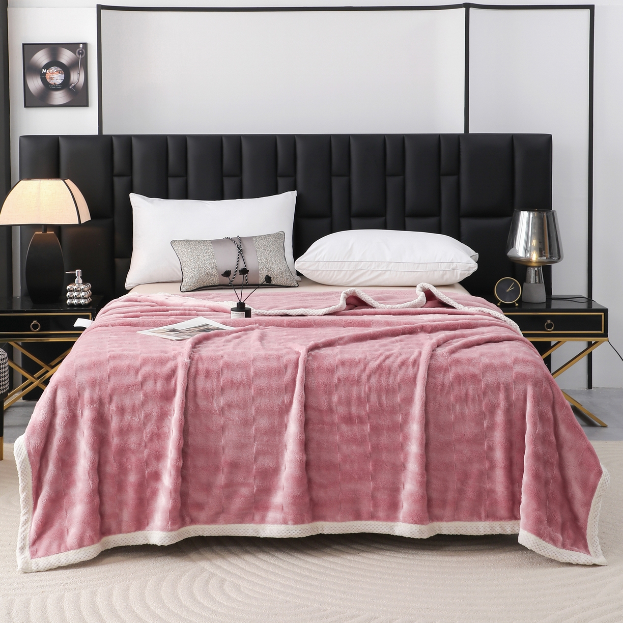 91家纺网 家纺一手货源 找家纺 （总）梦洋家纺 2025新款双面兔毛绒毛毯