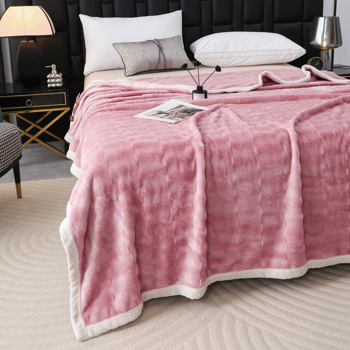 91家纺网 家纺一手货源 找家纺 （总）梦洋家纺 2025新款双面兔毛绒毛毯