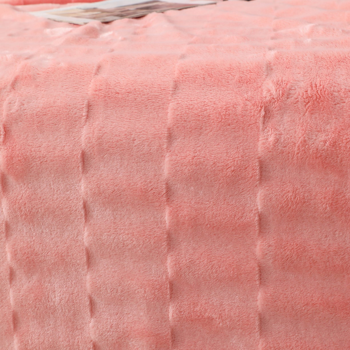 91家纺网 家纺一手货源 找家纺 梦洋家纺 2025新款双面兔毛绒毛毯 桔色