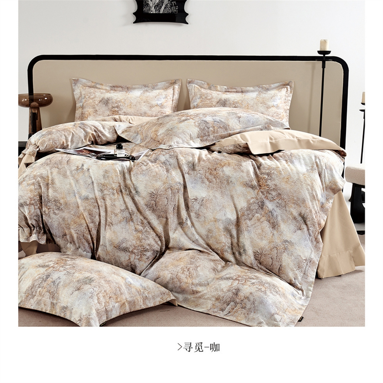 91家纺网 家纺一手货源 找家纺 （总）芯丝路枕业  2025新款全棉印花磨毛工艺款四件套