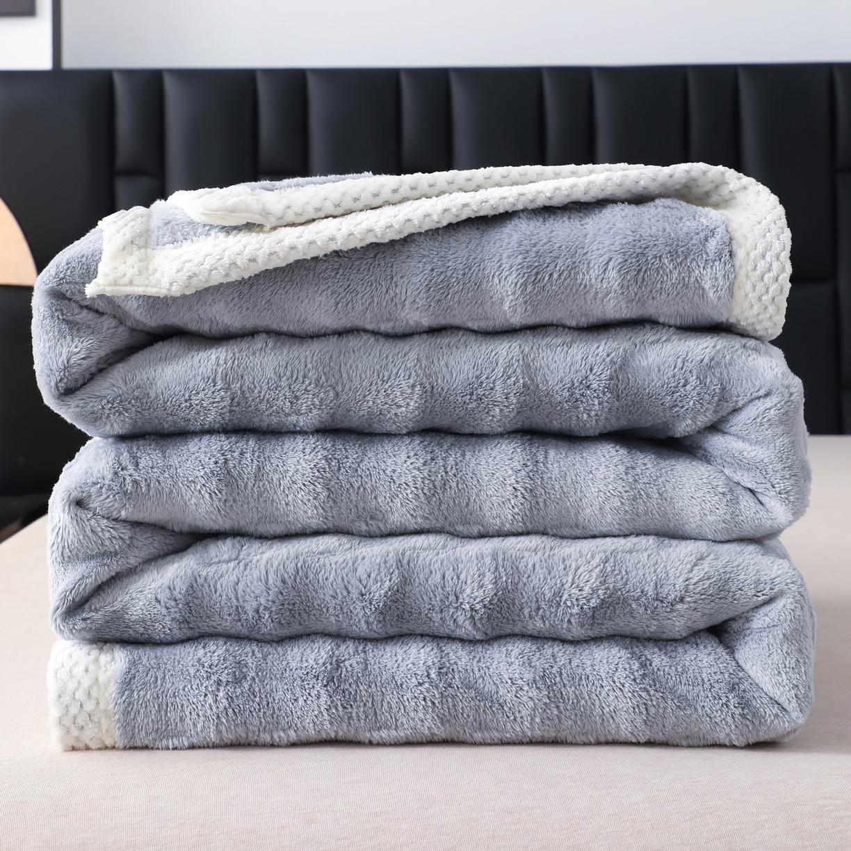 91家纺网 家纺一手货源 找家纺 （总）梦洋家纺 2025新款双面兔毛绒毛毯