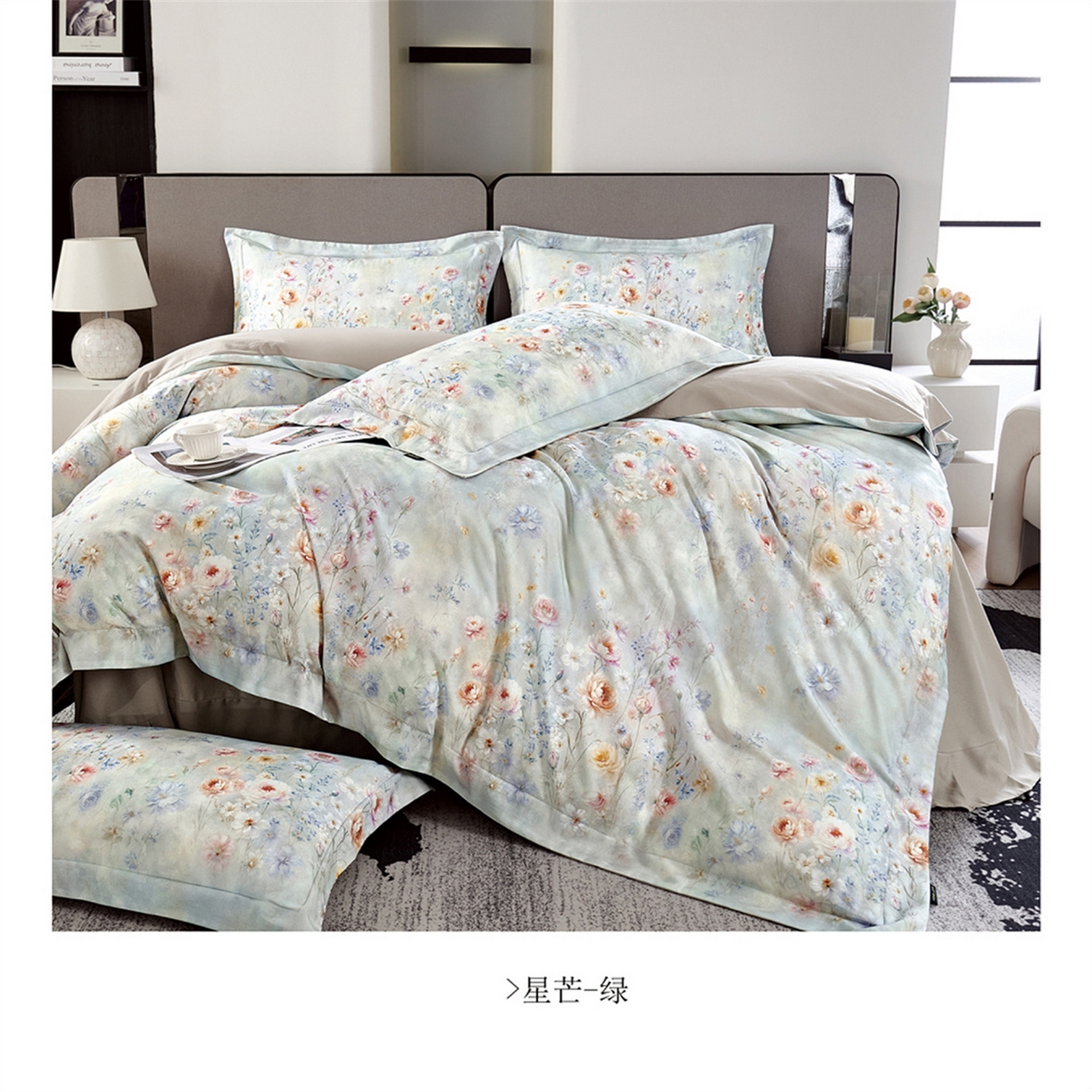 91家纺网 家纺一手货源 找家纺 （总）芯丝路枕业  2025新款全棉印花磨毛工艺款四件套