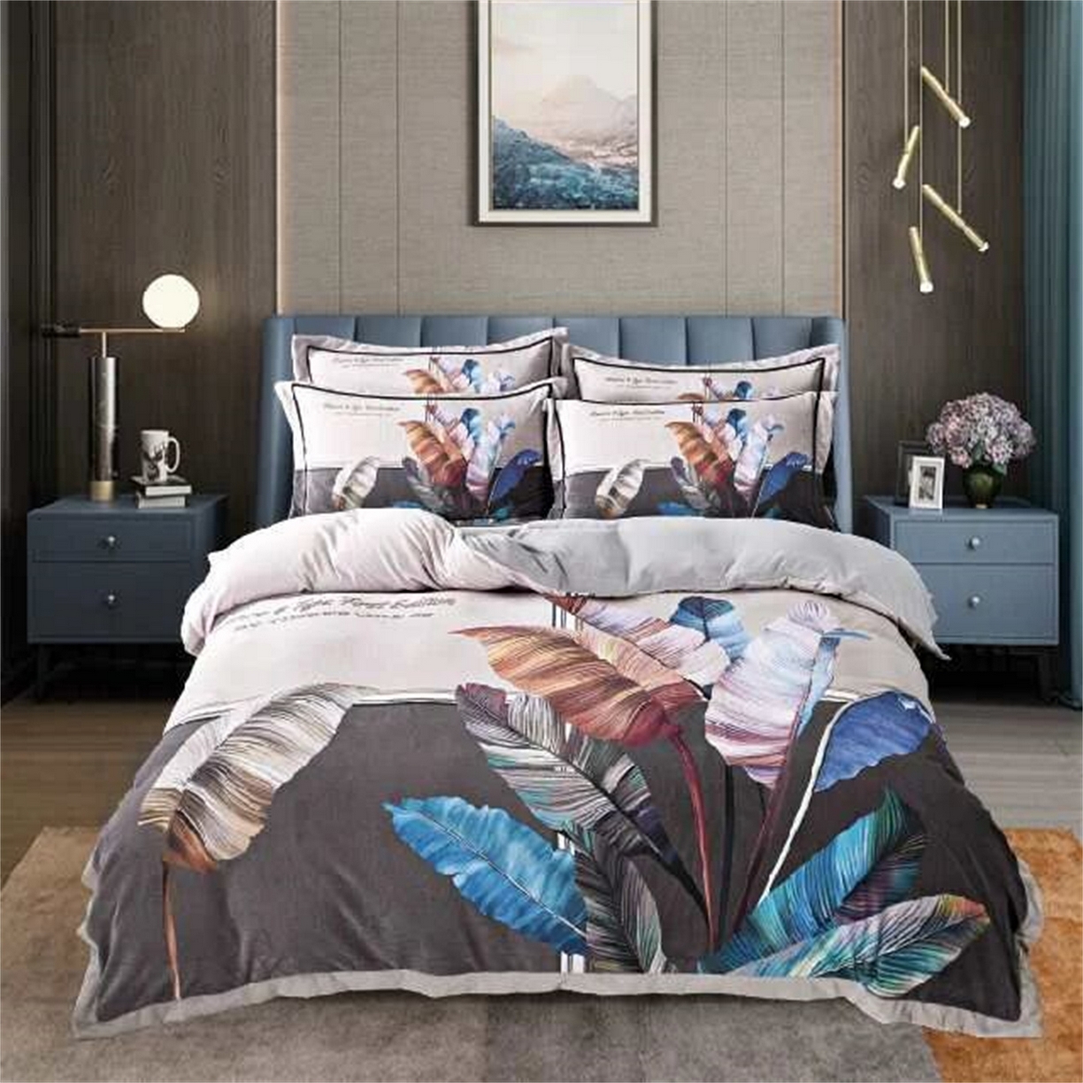 91家纺网 家纺一手货源 找家纺 （总）芯丝路枕业 2025新款牛奶绒高清数码印花工艺款四件套(220g)