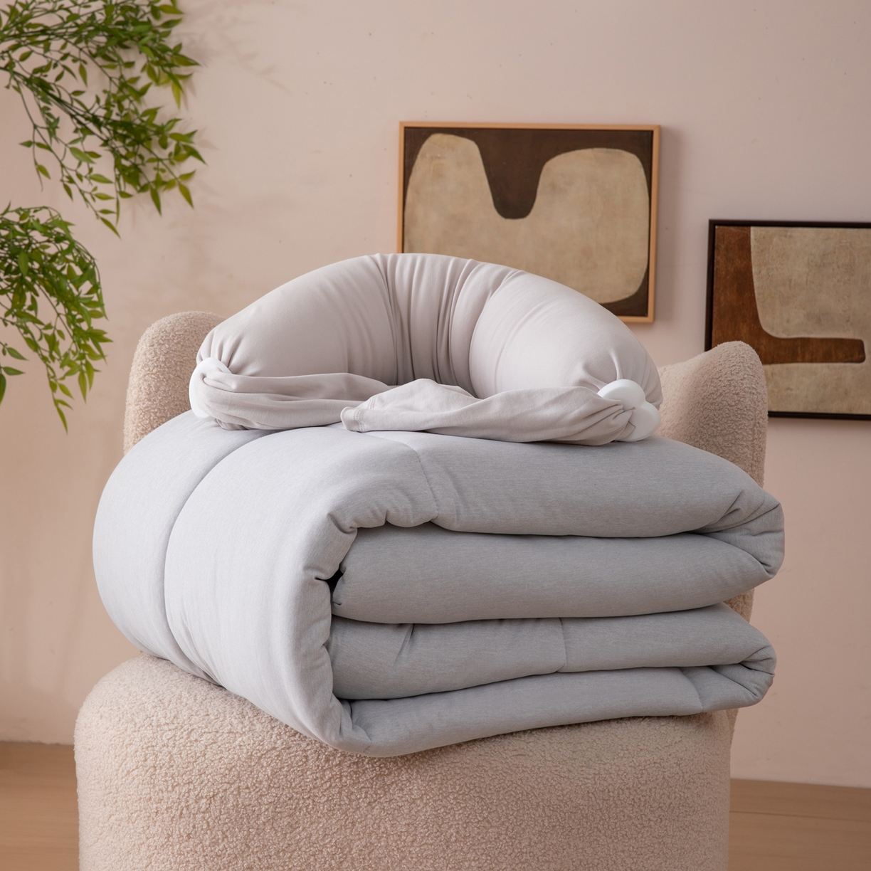 LADYCOCO可可家居 2025新款LULU恒温水洗德绒被被子被芯 雅士灰