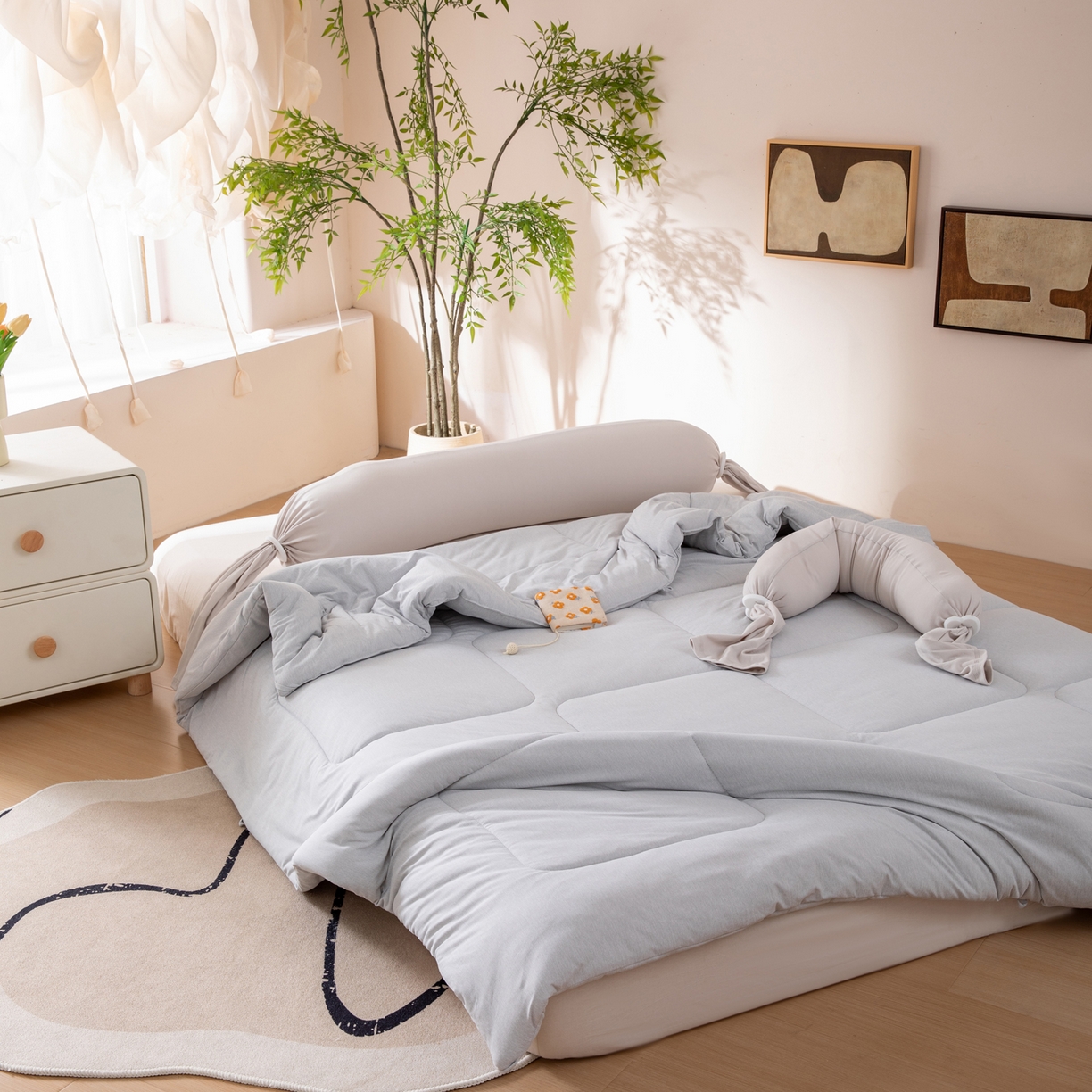 91家纺网 家纺一手货源 找家纺 LADYCOCO可可家居 2025新款LULU恒温水洗德绒被被子被芯 雅士灰