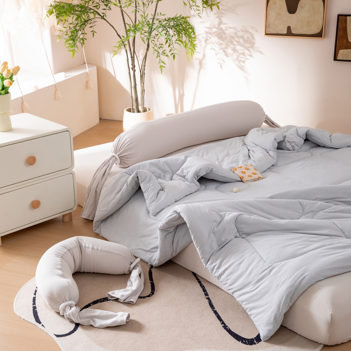 91家纺网 家纺一手货源 找家纺 LADYCOCO可可家居 2025新款LULU恒温水洗德绒被被子被芯 雅士灰