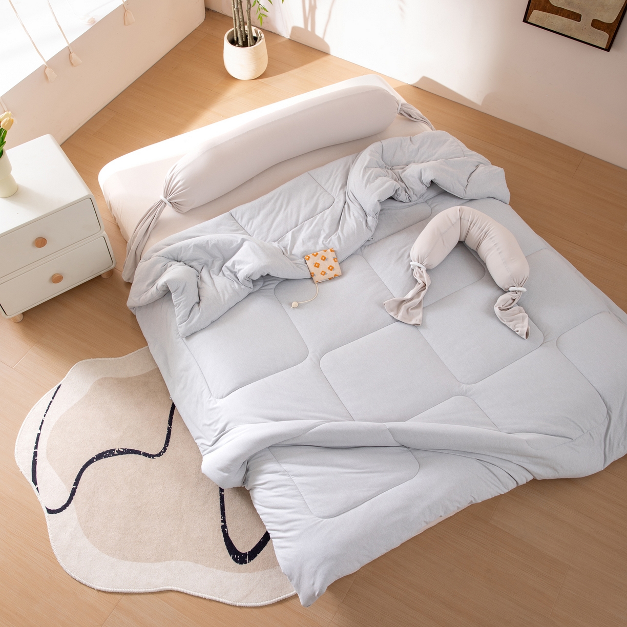 91家纺网 家纺一手货源 找家纺 LADYCOCO可可家居 2025新款LULU恒温水洗德绒被被子被芯 雅士灰