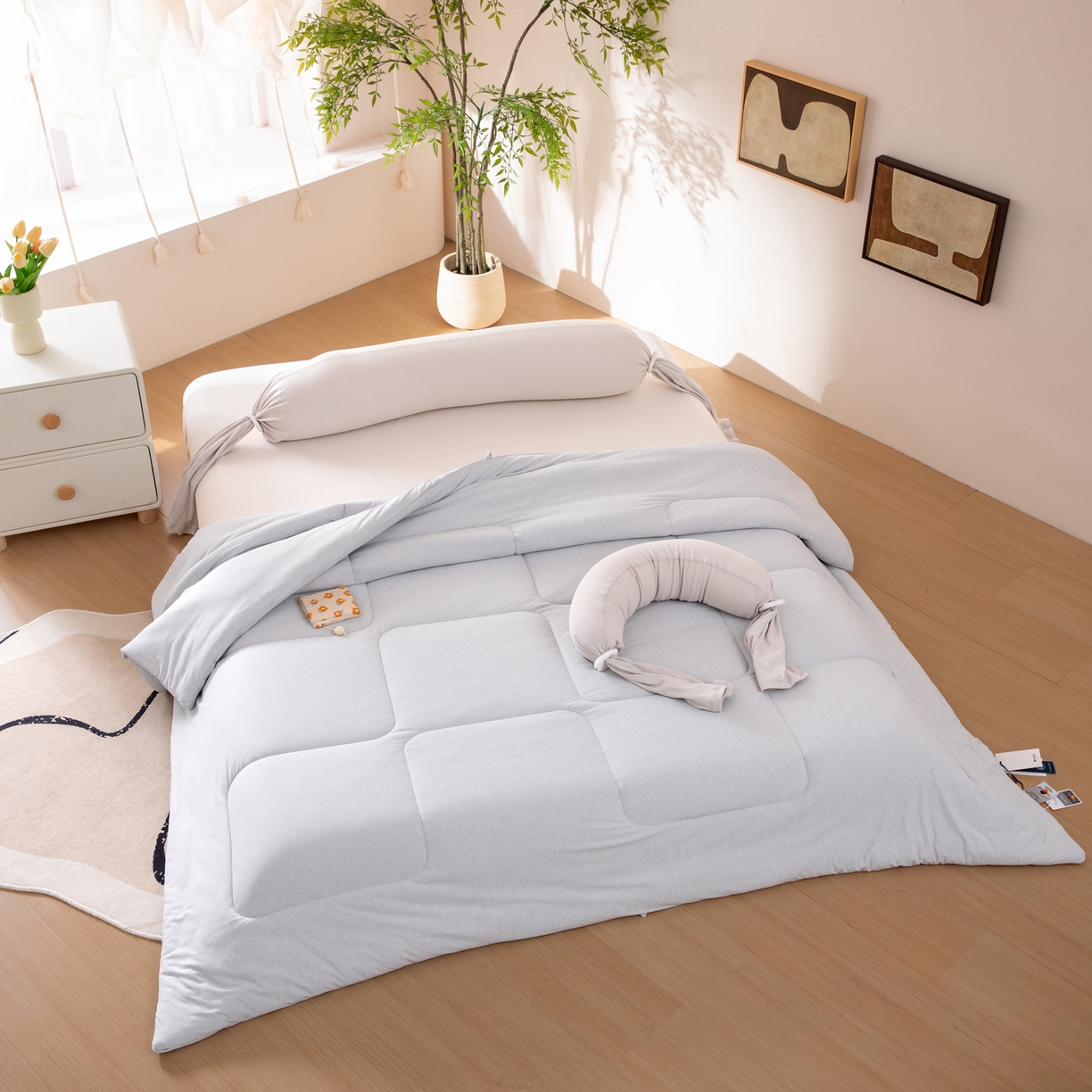 91家纺网 家纺一手货源 找家纺 LADYCOCO可可家居 2025新款LULU恒温水洗德绒被被子被芯 雅士灰