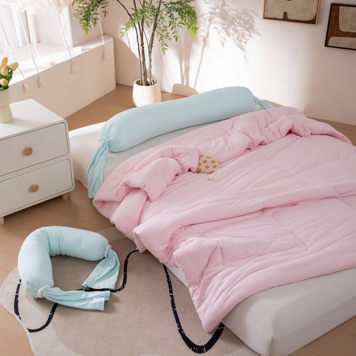 91家纺网 家纺一手货源 找家纺 LADYCOCO可可家居 2025新款LULU恒温水洗德绒被被子被芯 樱粉色