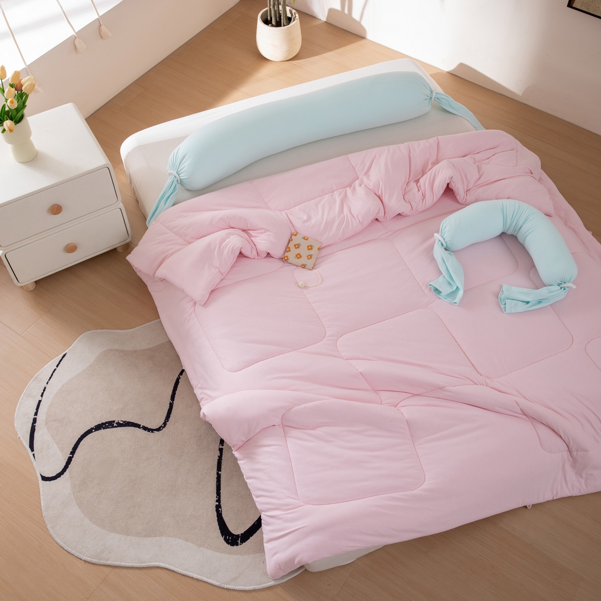 91家纺网 家纺一手货源 找家纺 LADYCOCO可可家居 2025新款LULU恒温水洗德绒被被子被芯 樱粉色