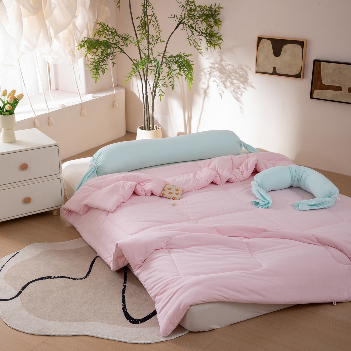 91家纺网 家纺一手货源 找家纺 LADYCOCO可可家居 2025新款LULU恒温水洗德绒被被子被芯 樱粉色