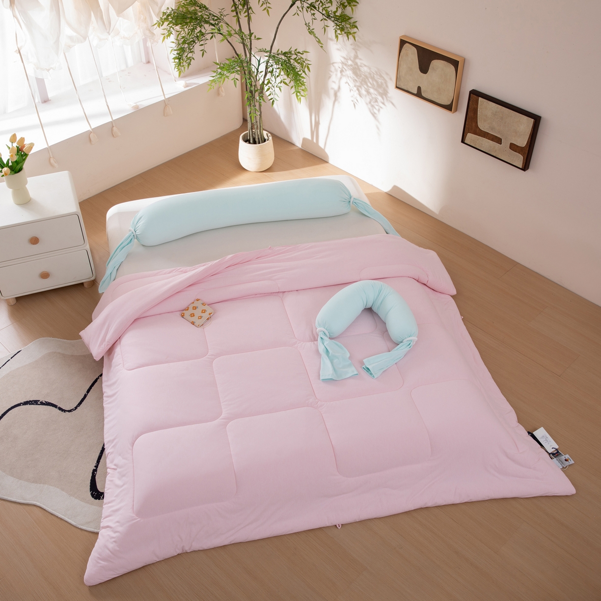 91家纺网 家纺一手货源 找家纺 LADYCOCO可可家居 2025新款LULU恒温水洗德绒被被子被芯 樱粉色