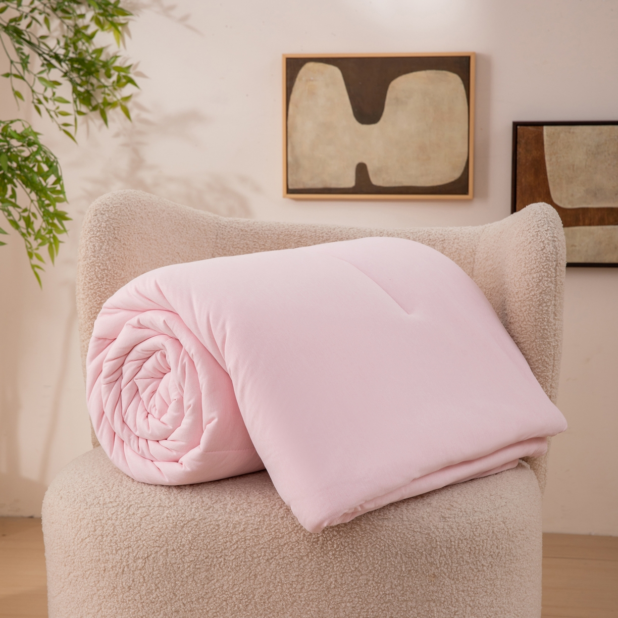 91家纺网 家纺一手货源 找家纺 LADYCOCO可可家居 2025新款LULU恒温水洗德绒被被子被芯 樱粉色