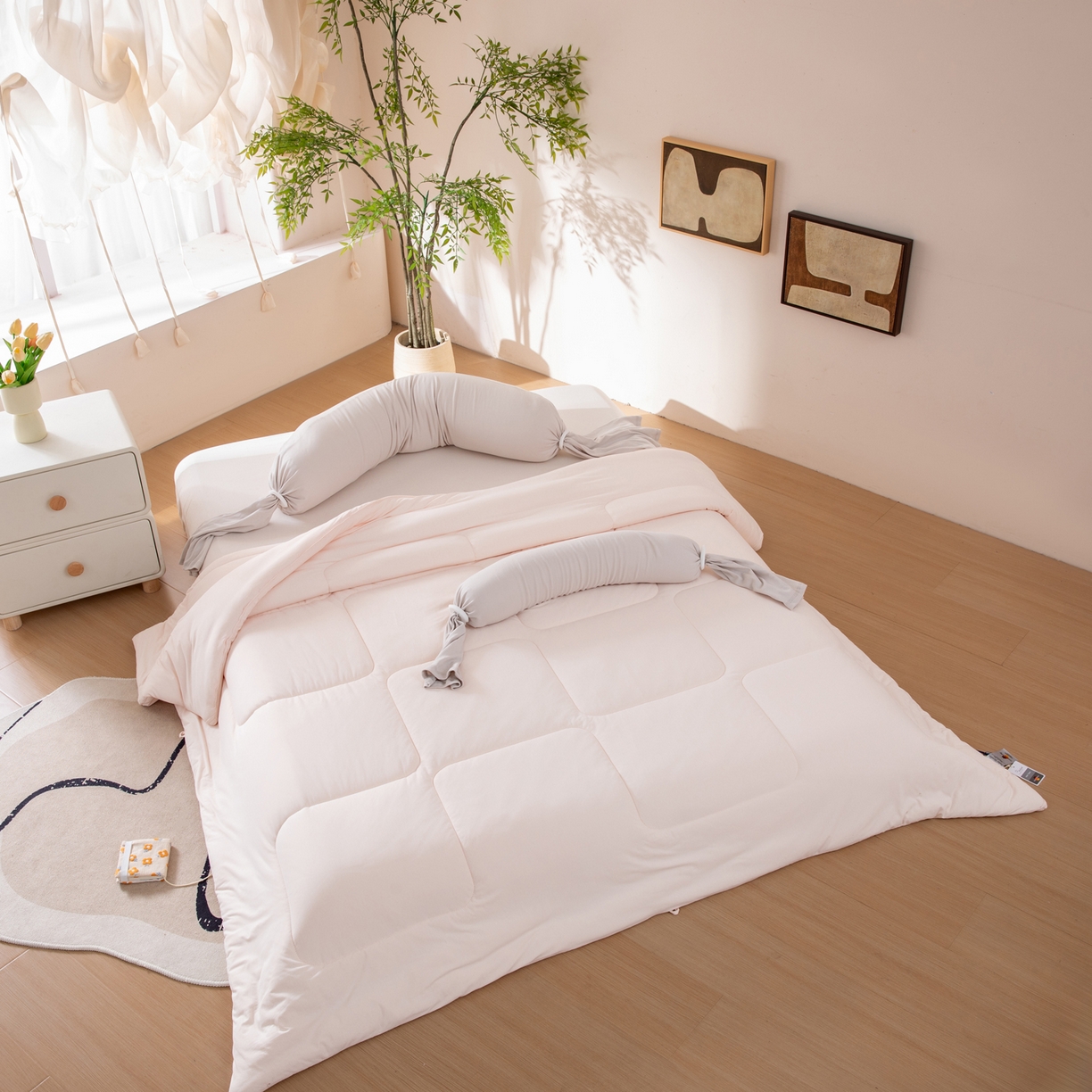 91家纺网 家纺一手货源 找家纺 LADYCOCO可可家居 2025新款LULU恒温水洗德绒被被子被芯 奶酪色