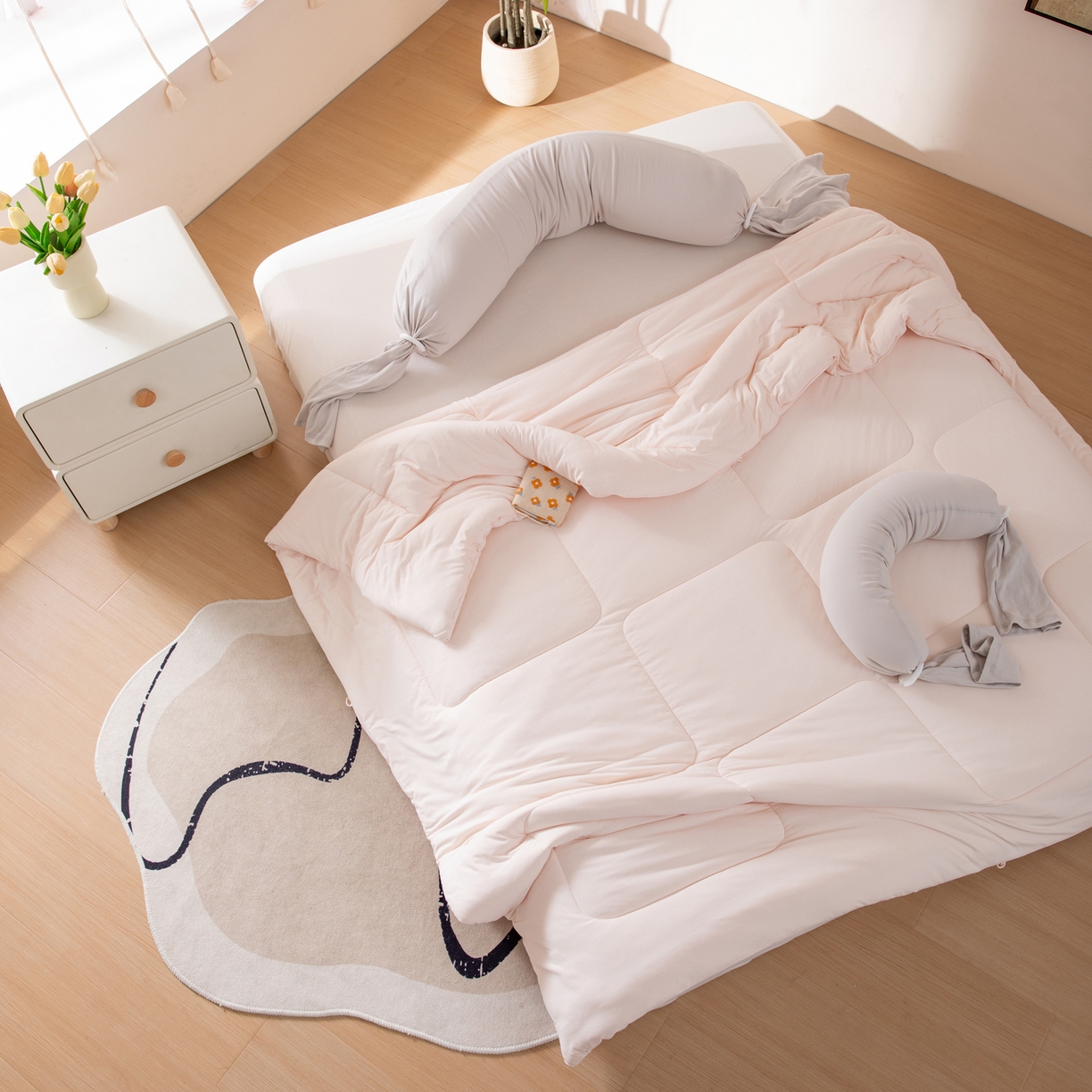 91家纺网 家纺一手货源 找家纺 LADYCOCO可可家居 2025新款LULU恒温水洗德绒被被子被芯 奶酪色