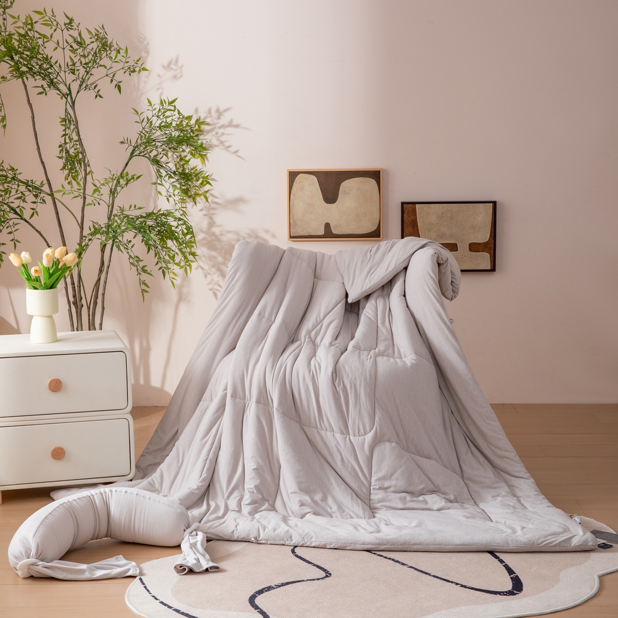 91家纺网 家纺一手货源 找家纺 LADYCOCO可可家居 2025新款LULU恒温水洗德绒被被子被芯 卡其色